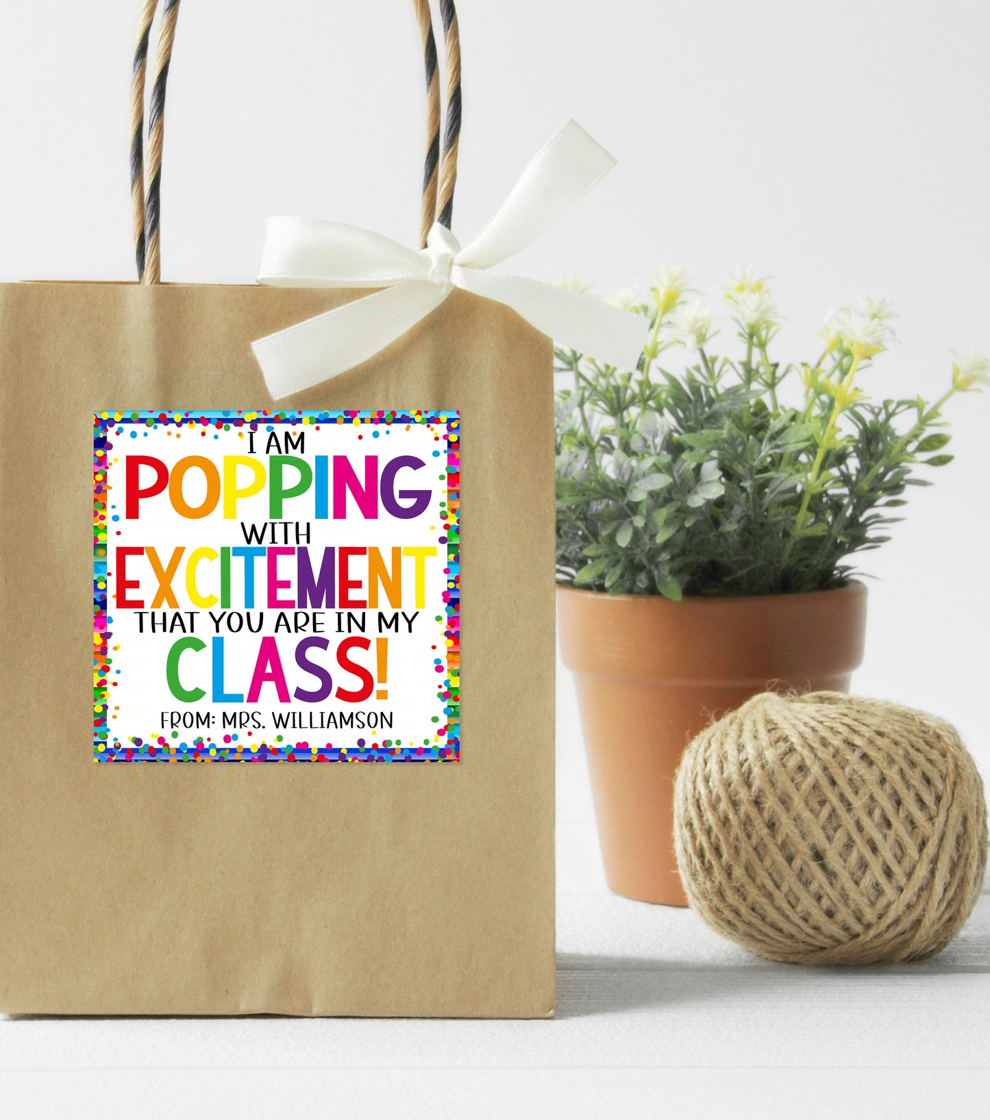 Back To School Popping Gift Tags, Popping With Excitement You Are In My Class, Popcorn Fidget Bubbles, Gift For Students Teachers Printable