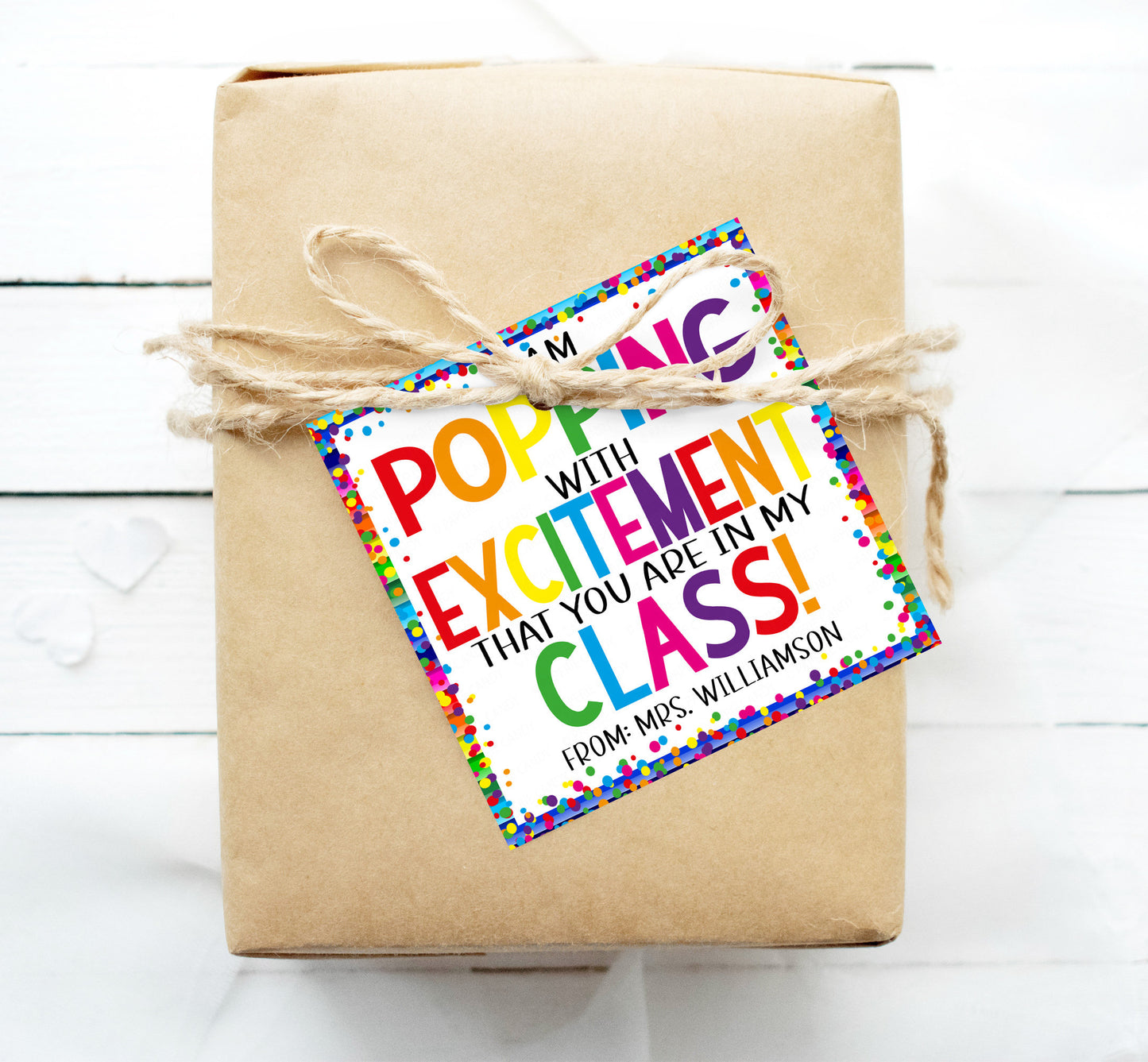 Back To School Popping Gift Tags, Popping With Excitement You Are In My Class, Popcorn Fidget Bubbles, Gift For Students Teachers Printable