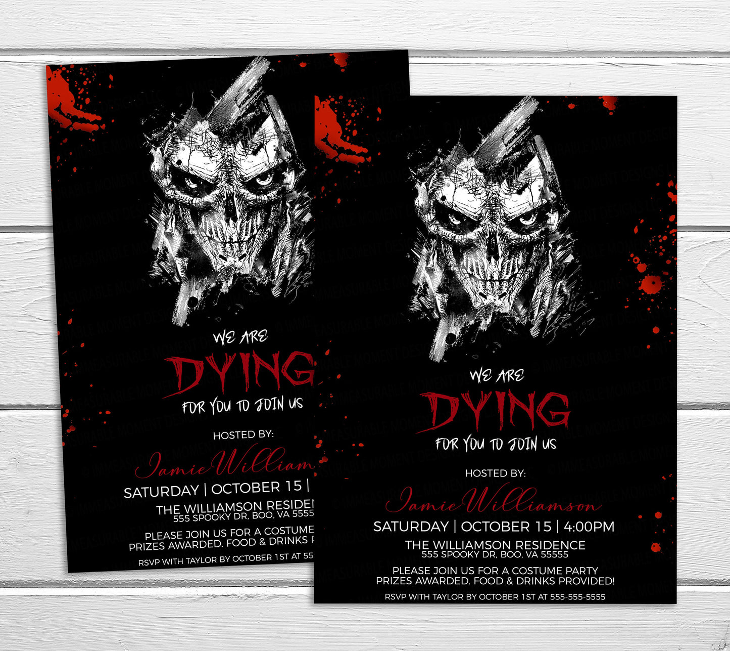 Halloween Party Invitation, We Are Dying For You To Join Us Invite, Haunted Mansion Horror Murder Mystery Dinner, Scary Bloody Printable