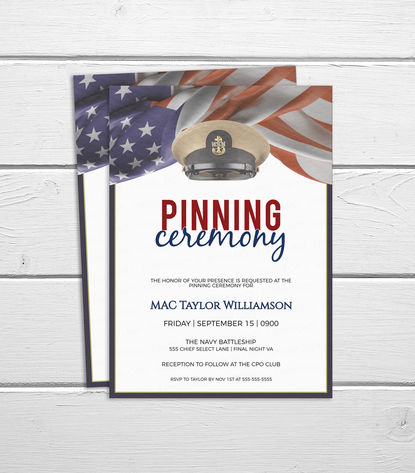 Editable CPO Pinning Ceremony Invitation, E7 Chief Petty Officer Select Pinning Invite, United States Navy Pinning Event, Printable