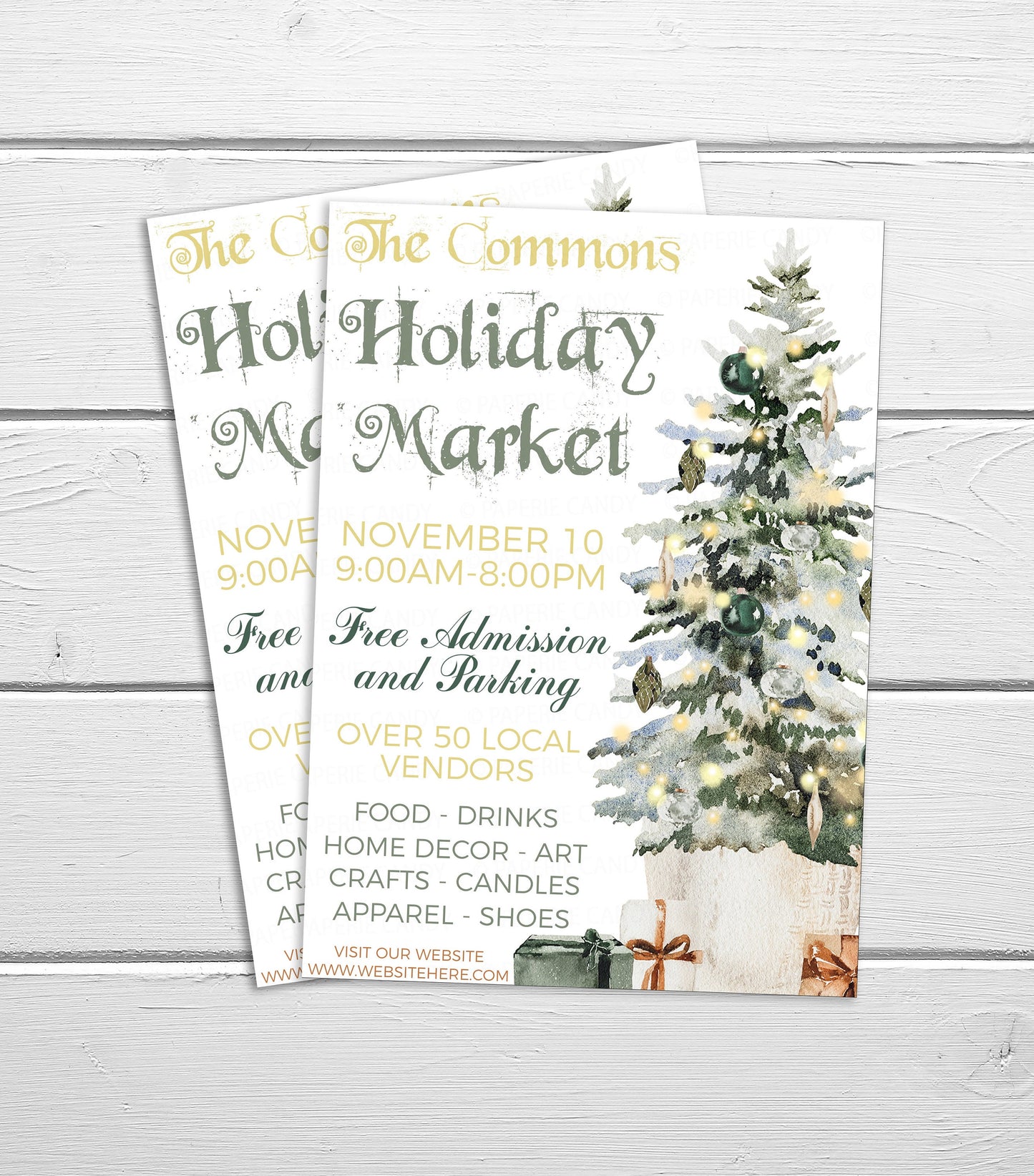 Editable Holiday Market Invitation, Winter Holiday Invite, Boutique Store Invite, Artisan Craft Fair, Christmas Open House Event, Printable
