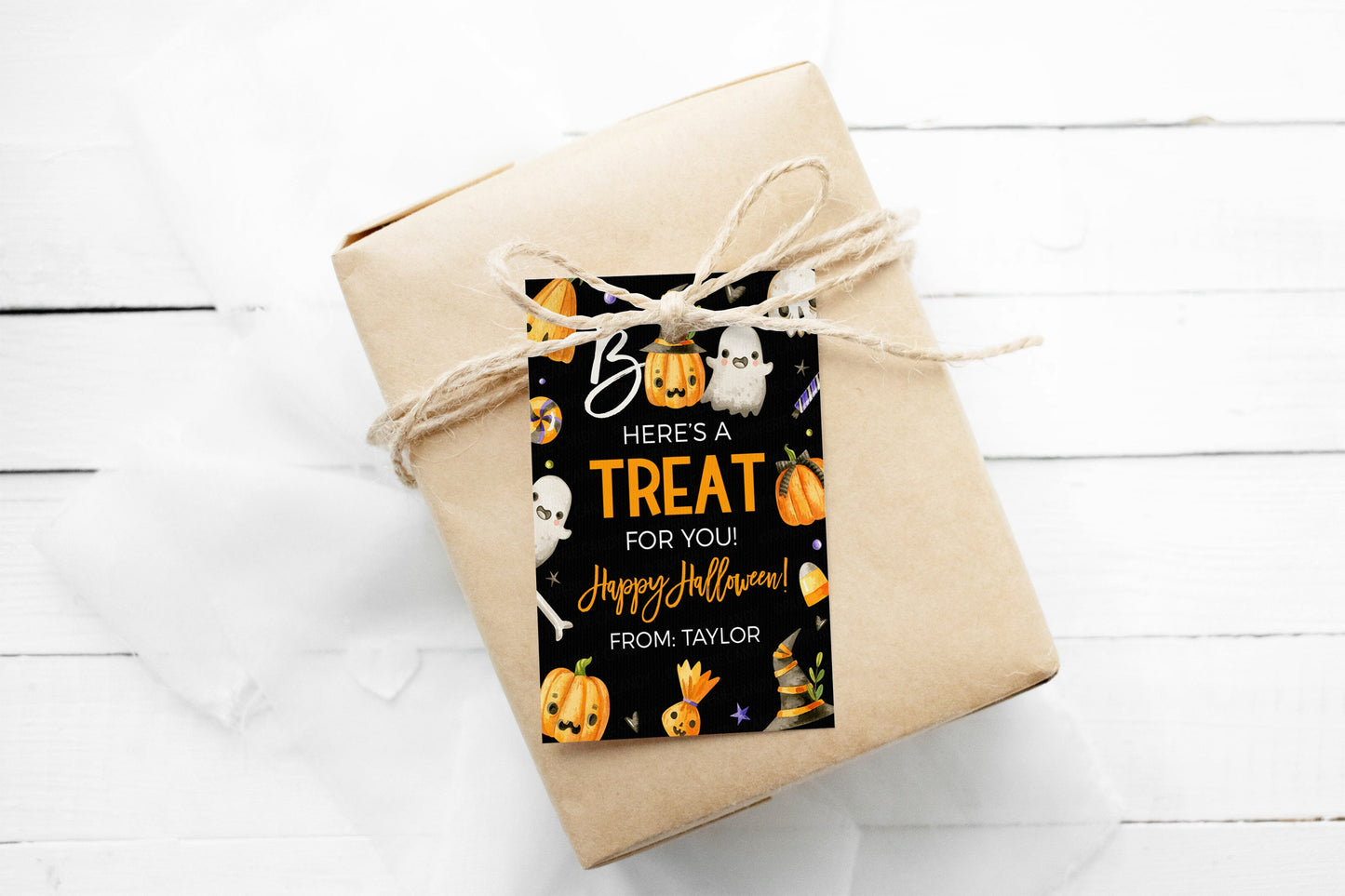 Halloween Treat Gift Tags, Boo Here's A Treat For You, Candy Chocolate Toy, School Classroom Classmates Kids, Trick Treat Editable Printable