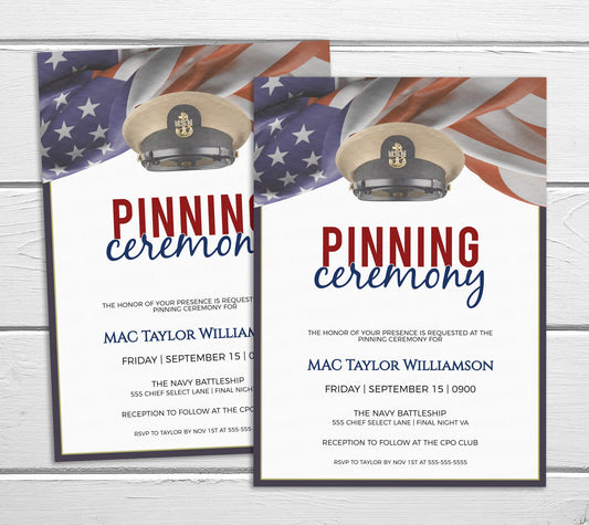 Editable CPO Pinning Ceremony Invitation, E7 Chief Petty Officer Select Pinning Invite, United States Navy Pinning Event, Printable