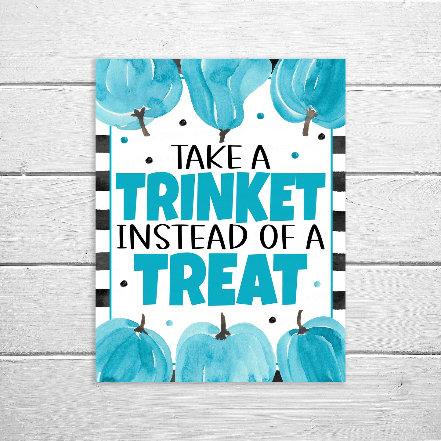 Halloween Non-Food Treats Sign, Take A Trinket Instead Of A Treat, Food Allergies, Teal Pumpkin, Printable Halloween Sign, Instant Download