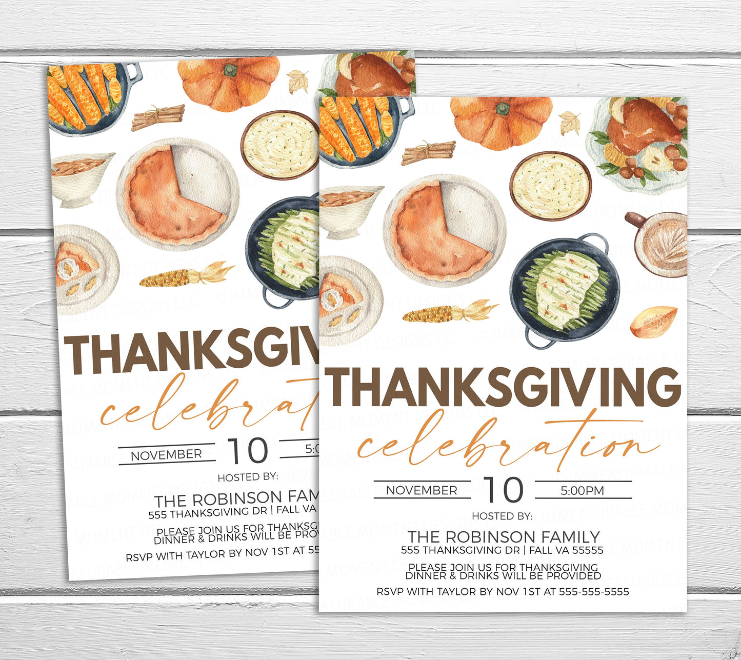 Editable Thanksgiving Invitation, Fall Celebration Party Invite, Turkey Dinner Lunch Luncheon, Thanksgiving Appreciation, Printable Template