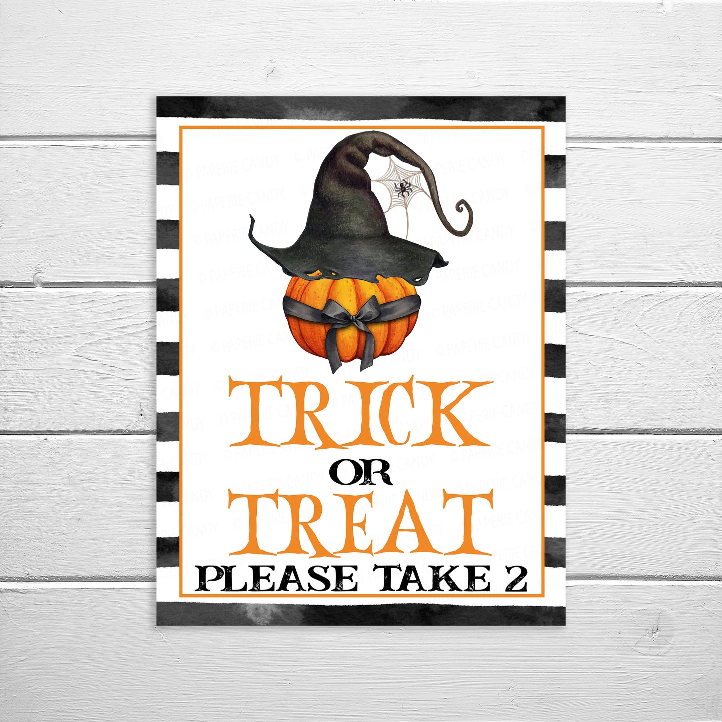Halloween Trick Or Treat Sign, Please Take 2, Trick Or Treating Yourself, Take Two, Printable Halloween Sign, Instant Download
