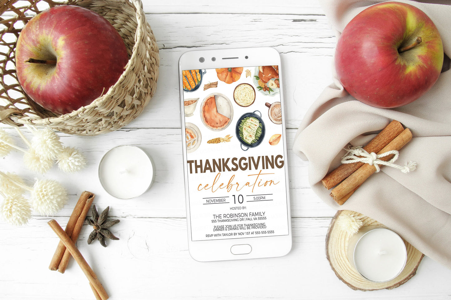 Editable Thanksgiving Invitation, Fall Celebration Party Invite, Turkey Dinner Lunch Luncheon, Thanksgiving Appreciation, Printable Template