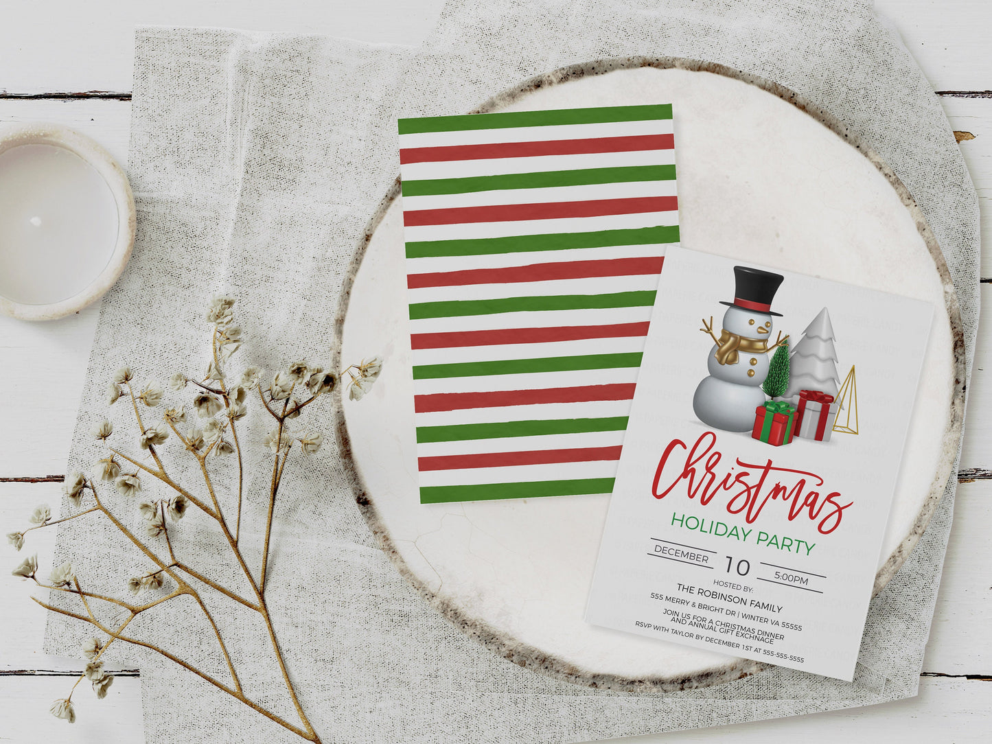Editable Snowman Christmas Party Invitation, Winter Holiday Invite, Favorite Things, Business Company Lunch Dinner Appreciation Printable