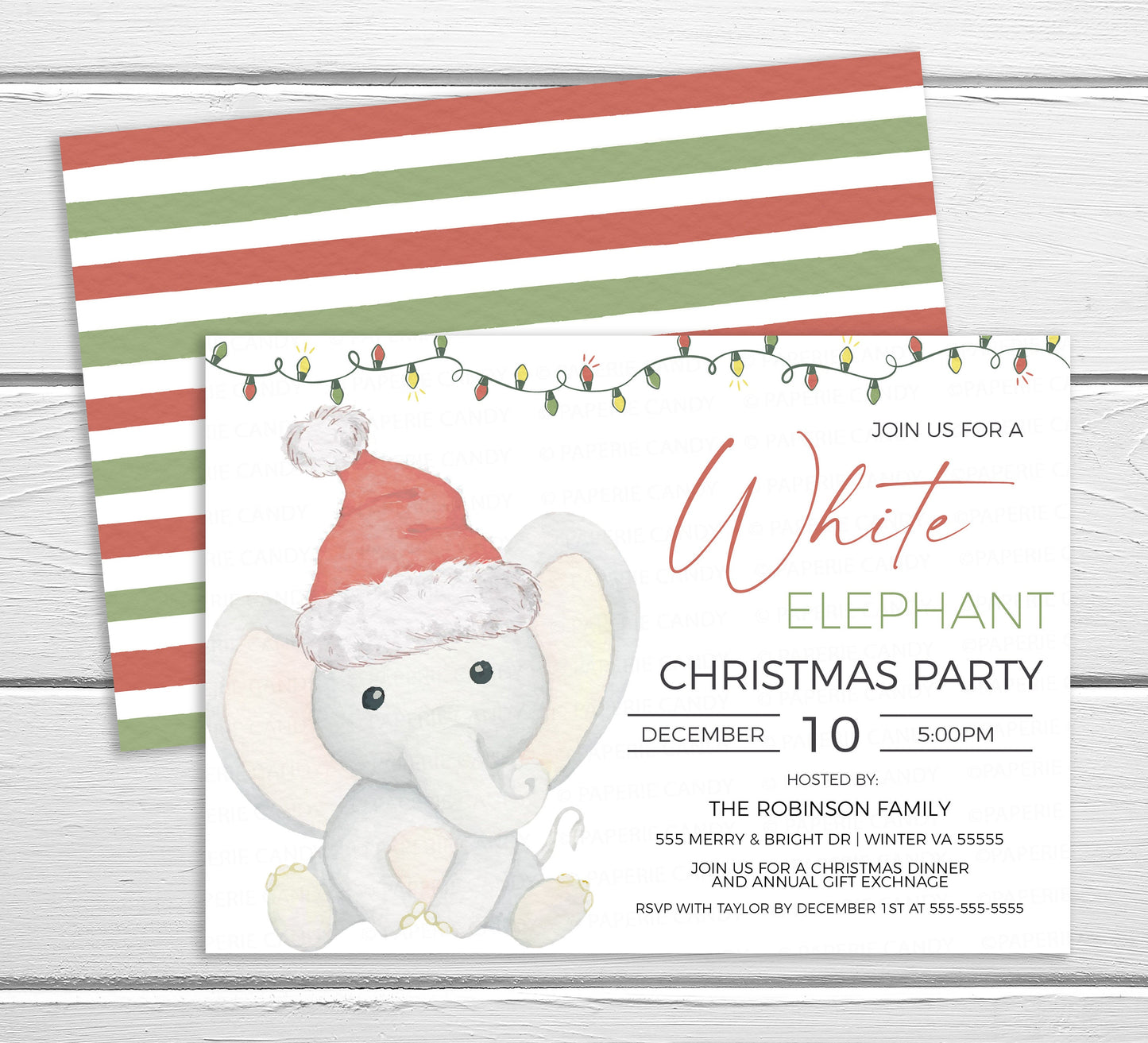 White Elephant Party Invitation, Gift Exchange Invite, Friends Family Business Company Staff Employee Work Party Editable Printable Template