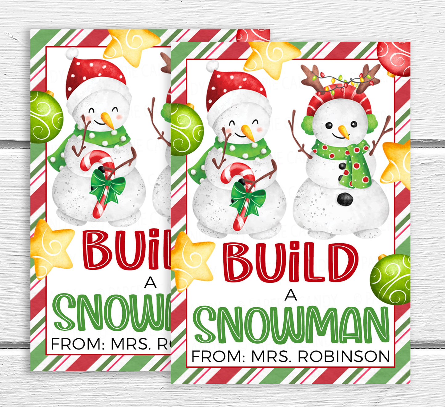 Build A Snowman Gift Tags, Make A Christmas Snowman Craft Play Dough, Gift For Students Classmates, Winter Break, Classroom Party, Printable
