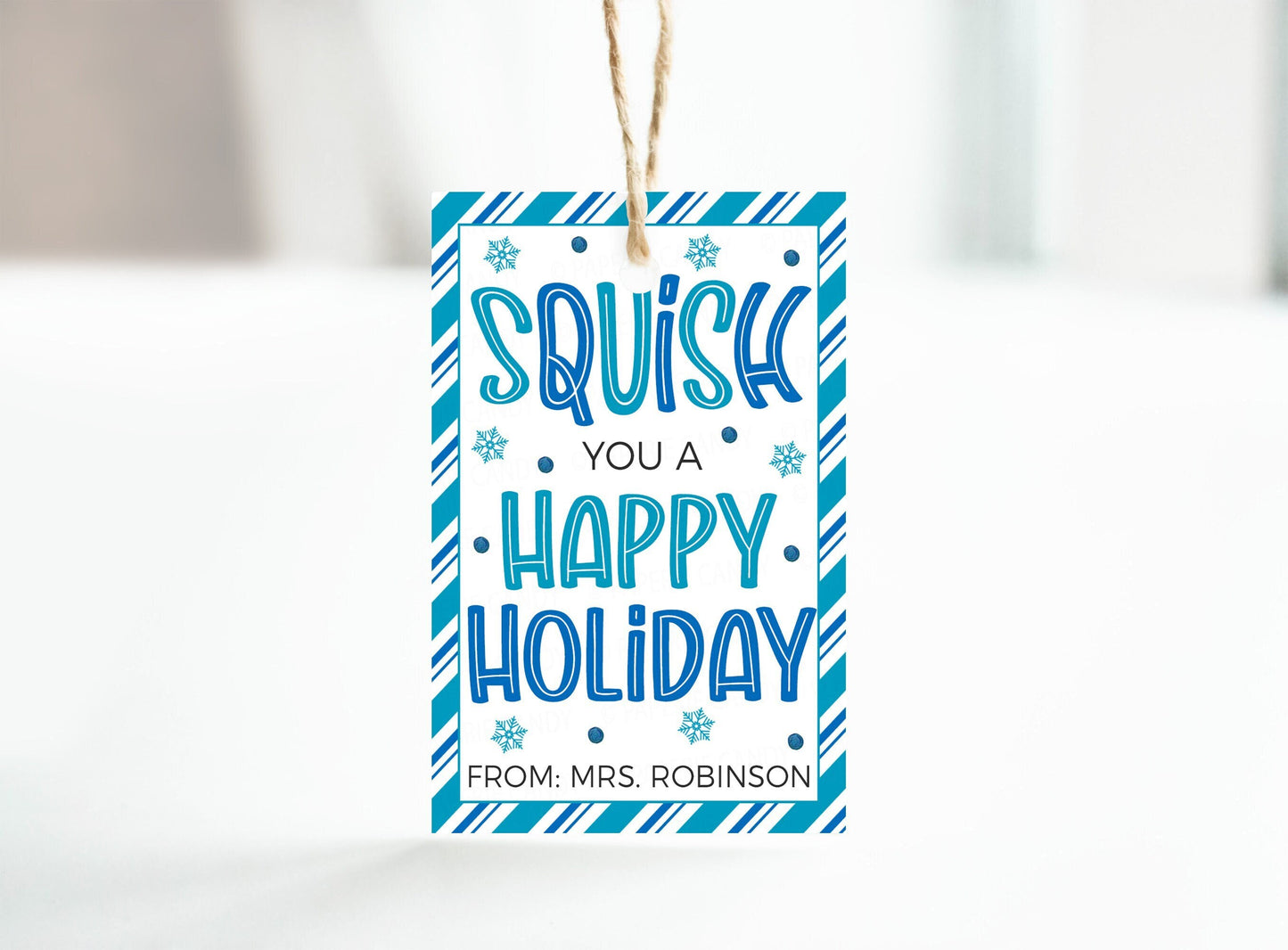 Holiday Squishies Gift Tag, Squish You A Happy Holiday, Gift For Classmates Students, Stocking Stuffer Squishy Squeeze Toy, Printable