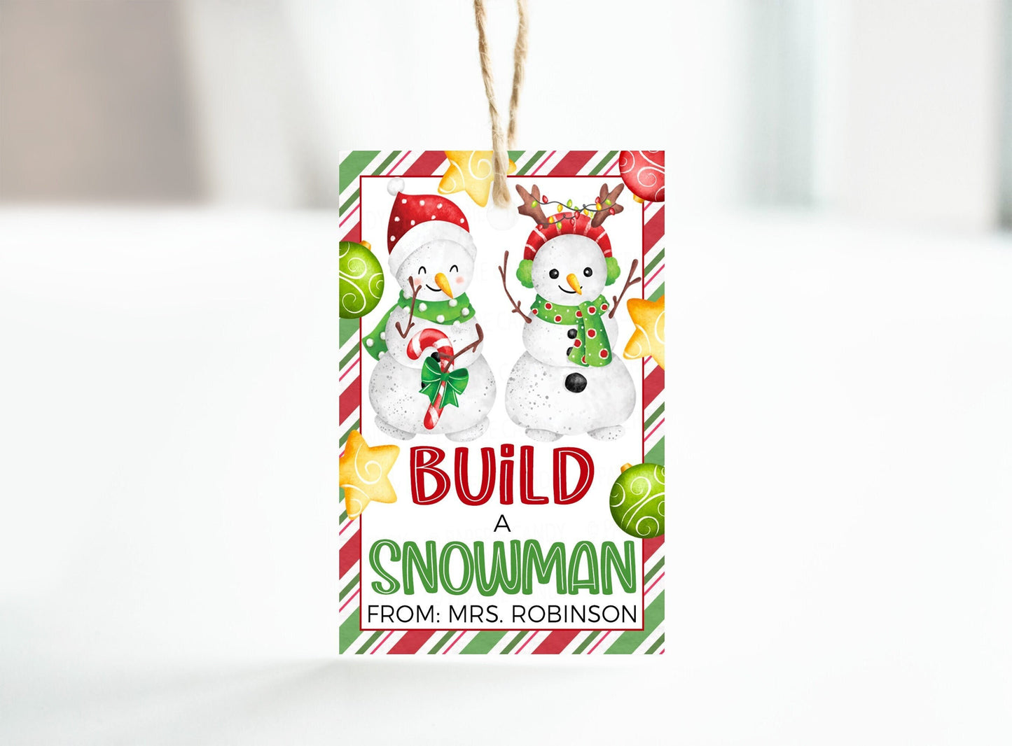 Build A Snowman Gift Tags, Make A Christmas Snowman Craft Play Dough, Gift For Students Classmates, Winter Break, Classroom Party, Printable