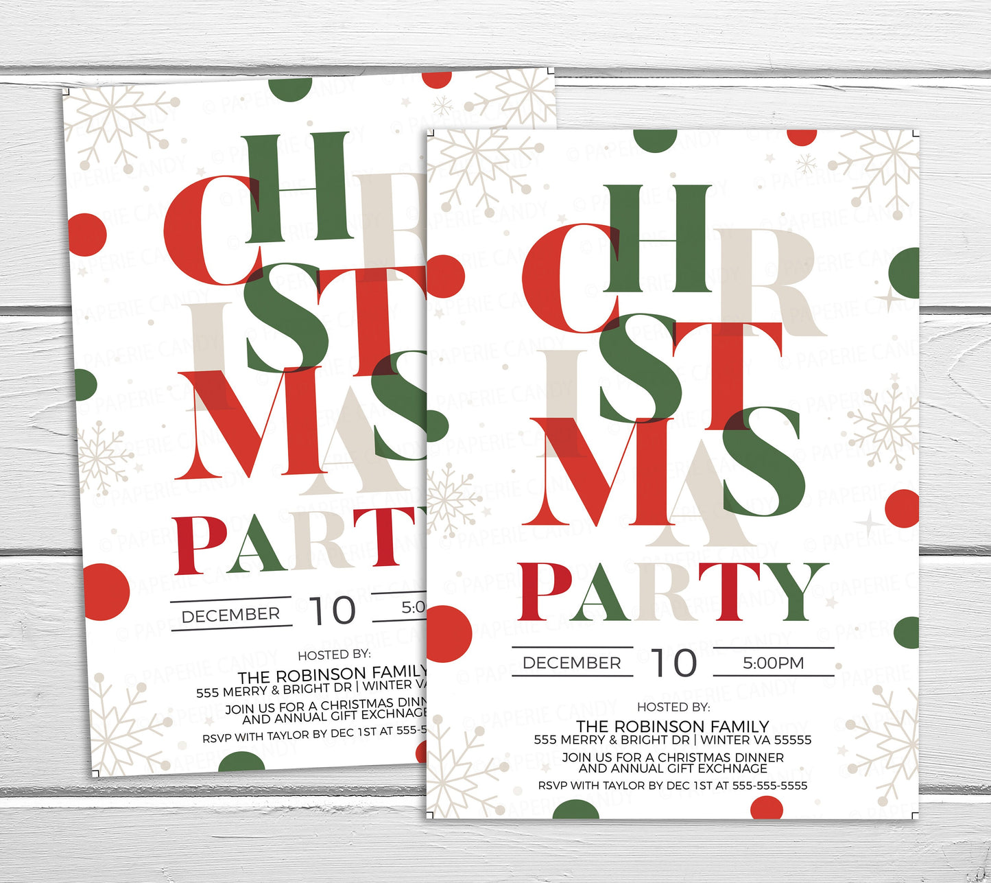 Christmas Party Invitation, Editable Holiday Invite, Secret Santa White Elephant, Business Company Staff Lunch Dinner Appreciation Printable