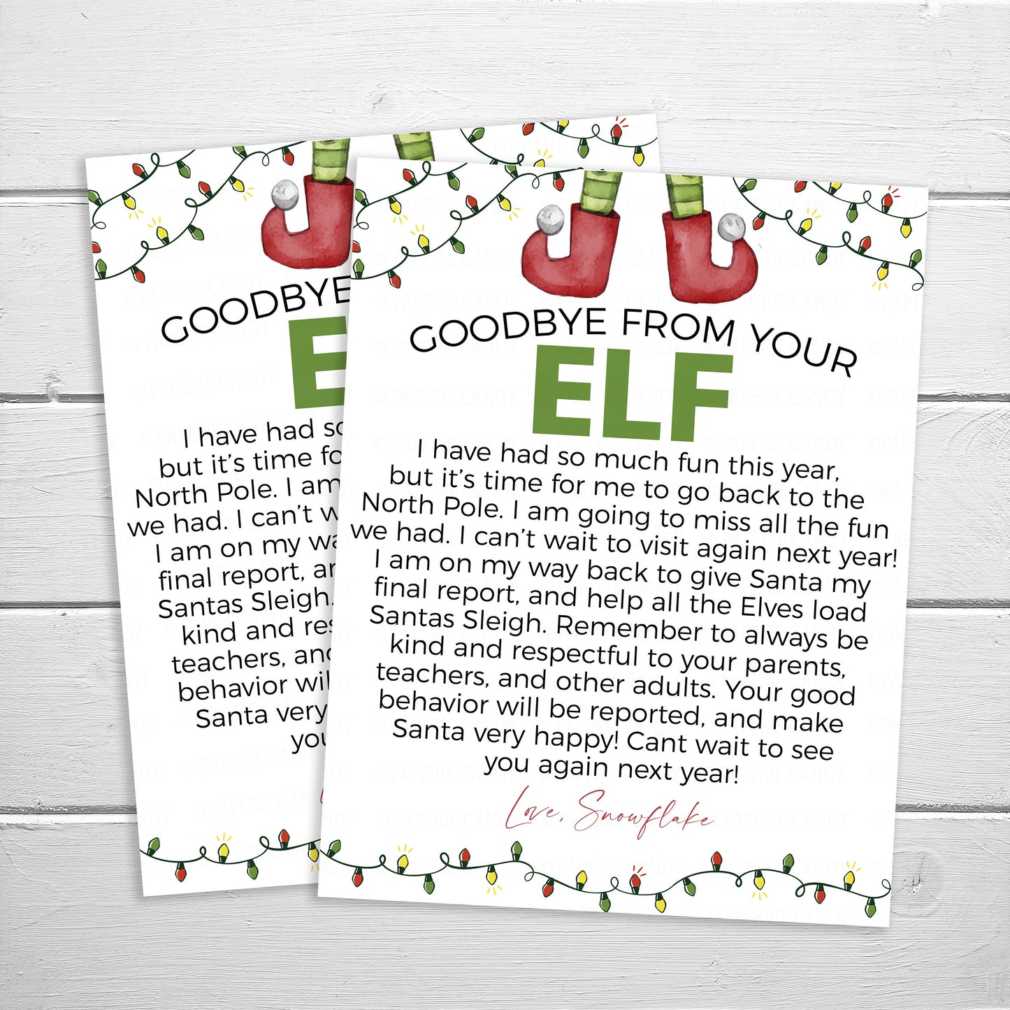 Editable Goodbye Elf Letter, Goodbye Note From Elf, Goodbye Elf Report Letter, Christmas Elves, Elf Activity Game, Printable Template