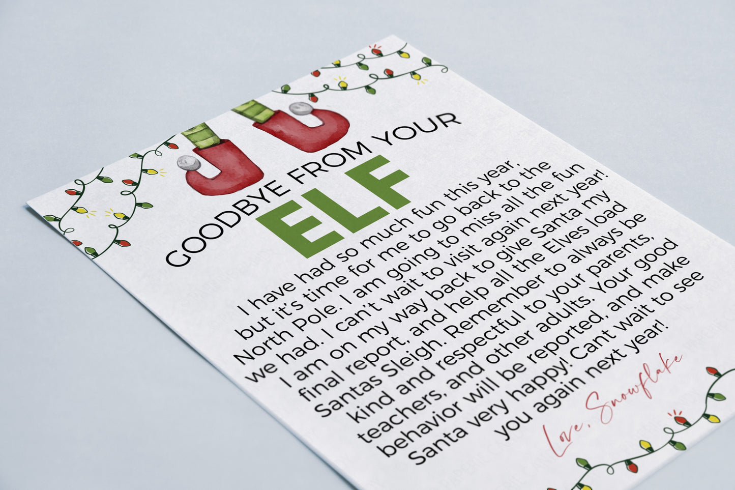 Editable Goodbye Elf Letter, Goodbye Note From Elf, Goodbye Elf Report Letter, Christmas Elves, Elf Activity Game, Printable Template