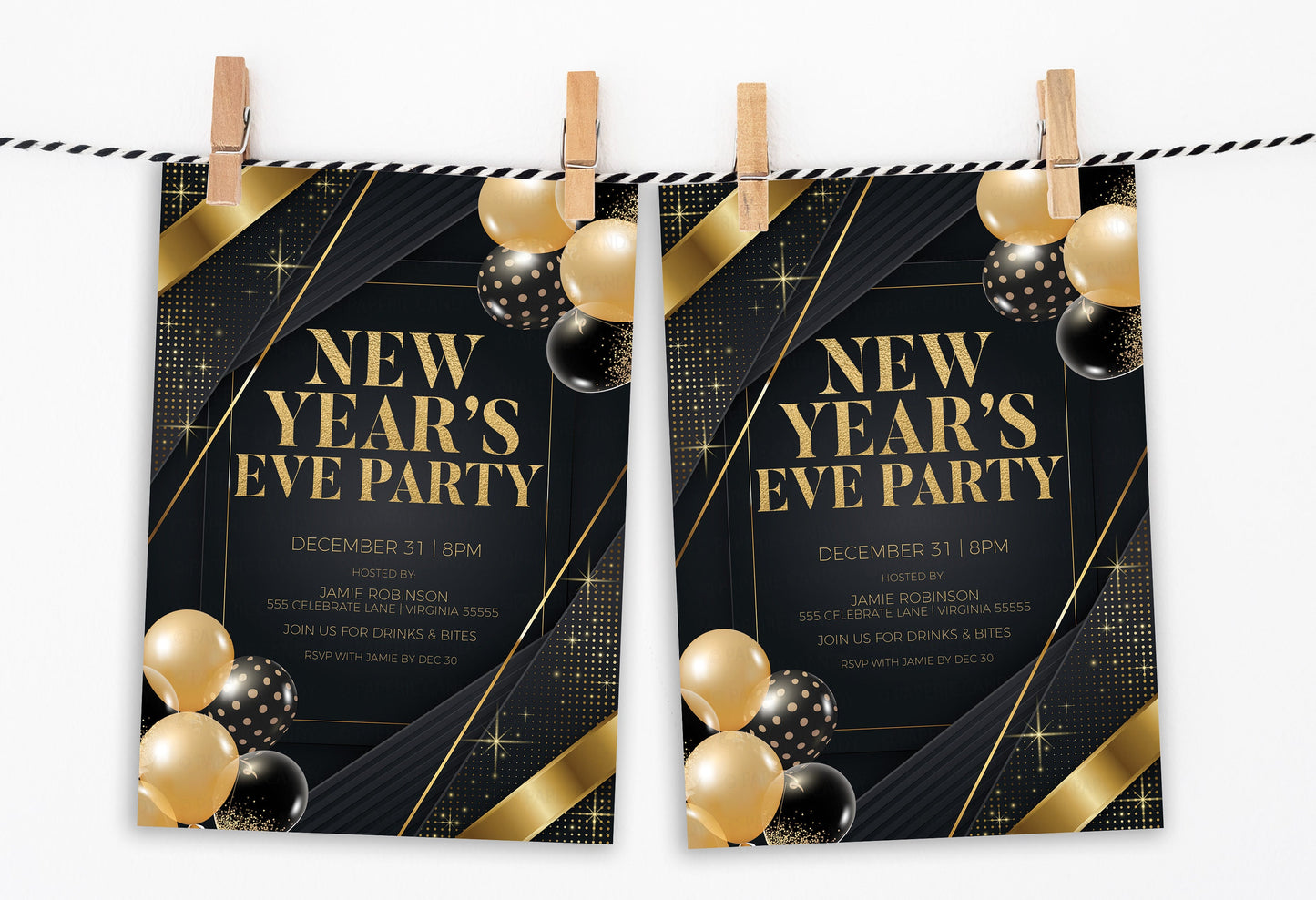 New Year's Eve Party Invitation, New Years Celebration Invite, Ball Drop Party, New Year Party, New Years Eve Dinner Drinks, Printable