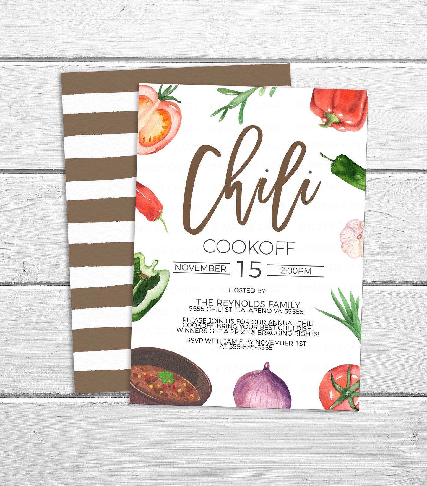 Chili Cook Off Invitation, Annual Chili Cook-off Tasting Competition Invite, Chili CookOff Party Flyer, Printable Editable Template