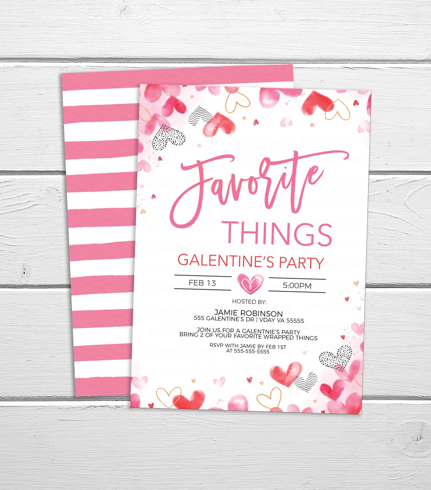 Valentine's Favorite Things Invitation, Galentine's Invite, Ladies Friends Valentine Gift Exchange Party, Galentine's Printable Editable