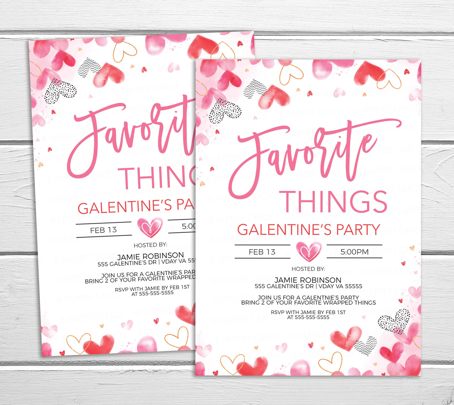 Valentine's Favorite Things Invitation, Galentine's Invite, Ladies Friends Valentine Gift Exchange Party, Galentine's Printable Editable