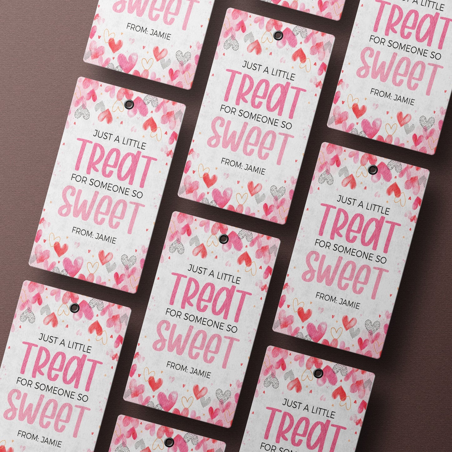 Valentine's Treat Gift Tags, Valentine Gift Tags, Candy Chocolate Cookie Toy Labels, Classmates Classroom School, Printable Editable