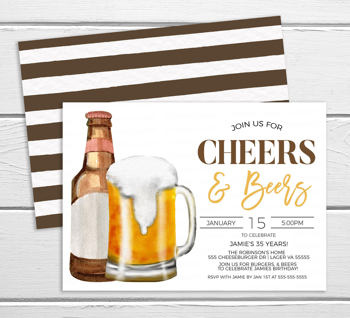 Cheers And Beers Invitation, Beer Party Invite, Surprise Birthday Party, Retirement Party Invitation, Digital Editable Printable Template