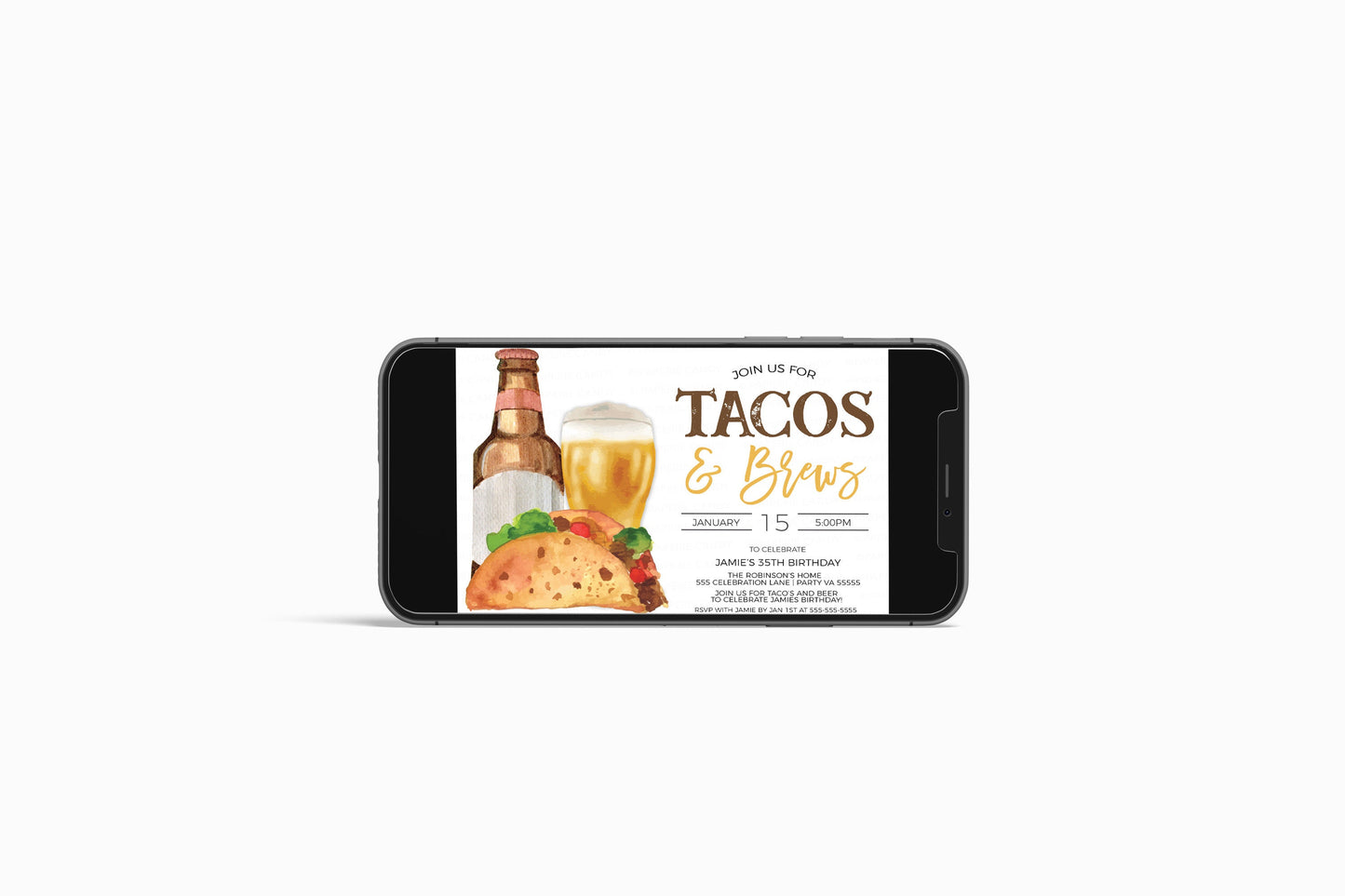 Tacos And Beer Invitation, Taco Bar Party Invite, Surprise Taco & Brews Birthday Party, Retirement Party Digital Editable Printable Template
