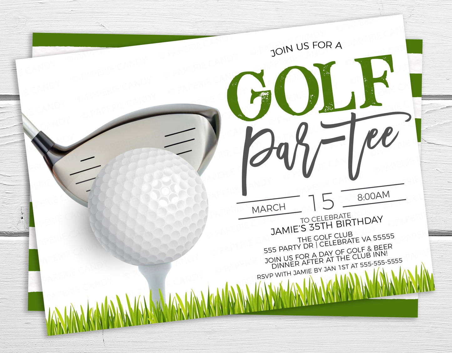 Golf Invitation, Golfing Par-tee Invite, Golf Birthday Party, Golf Retirement Party, Golf Spring Summer Party, Editable Printable Template