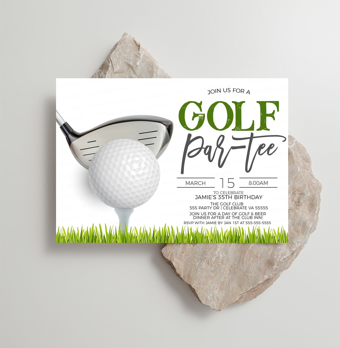 Golf Invitation, Golfing Par-tee Invite, Golf Birthday Party, Golf Retirement Party, Golf Spring Summer Party, Editable Printable Template
