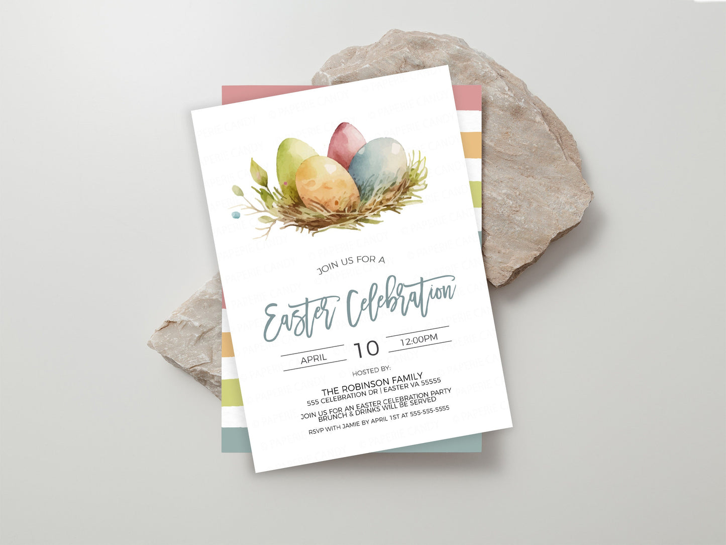 Easter Celebration Invitation, Easter Party Invite, Breakfast Brunch Lunch Dinner Party, Good Friday Event, Egg Hunt, Editable Printable