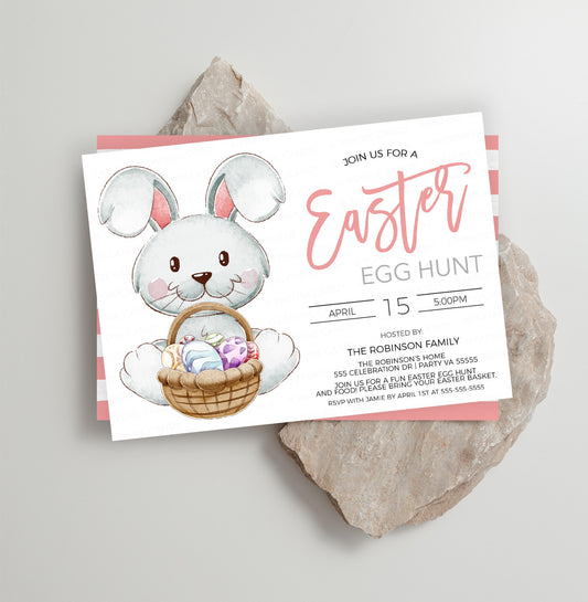 Easter Egg Hunt Invitation, Easter Party Invite, Kids Easter Party, Neighborhood Company Business Egg Hunt, Editable Printable Template