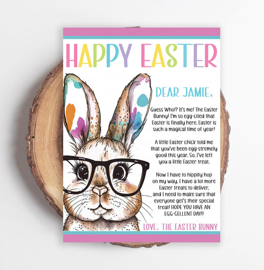Letter From The Easter Bunny, Editable Easter Bunny Letter, Kids Easter Morning Surprise, Easter Egg Basket Hunt Game Hoppy Easter Printable