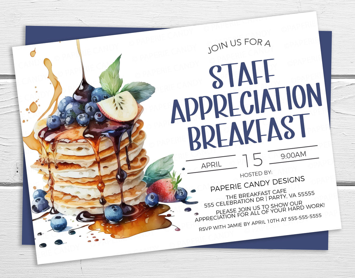 Work Breakfast Invitation Appreciation Breakfast Invitation Editable Teacher Appreciation Staff