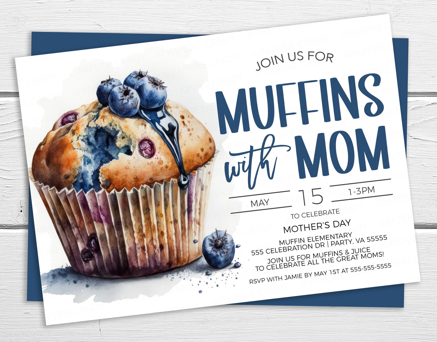 Muffins With Mom Invitation, Mother's Day Muffin Invite, Mother's Appreciation Fundraiser, Thank You Breakfast, Editable Printable Template
