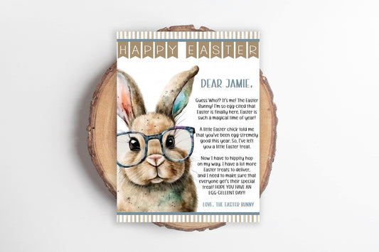 Easter Bunny Letter, Editable Letter From The Easter Bunny, Kids Easter Morning Surprise, Easter Egg Basket Hunt Game Hoppy Easter Printable