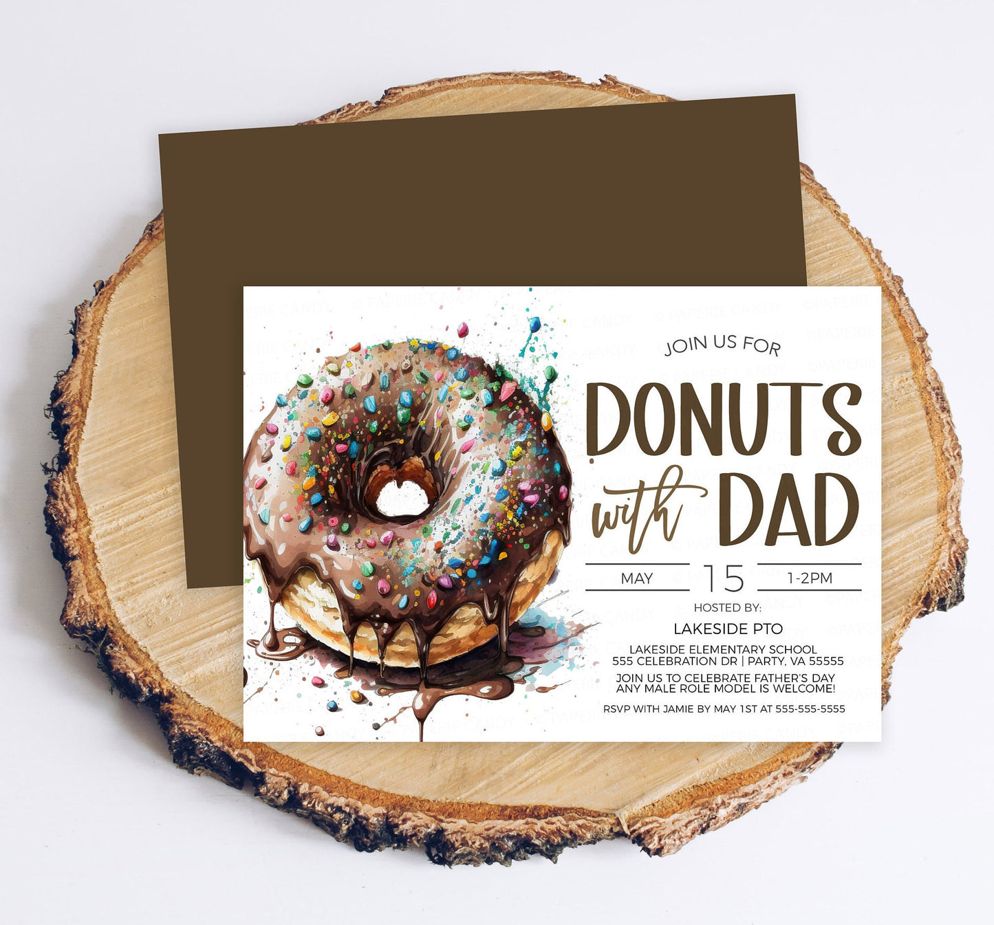 Donuts With Dad Invitation, Father's Day Donut Invite, Father's Appreciation Fundraiser, Thank You Breakfast, Editable Printable Template