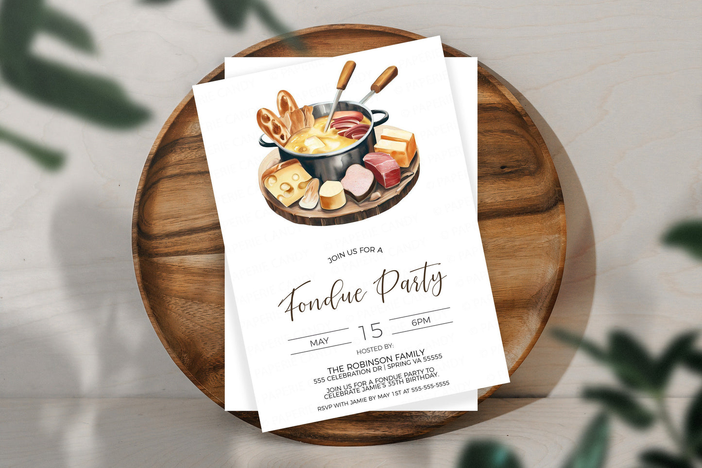 Fondue Invitation, Fondue Party Invite, Fondue Birthday Celebration, Fondue Shower, Employee Staff Appreciation, Editable Template