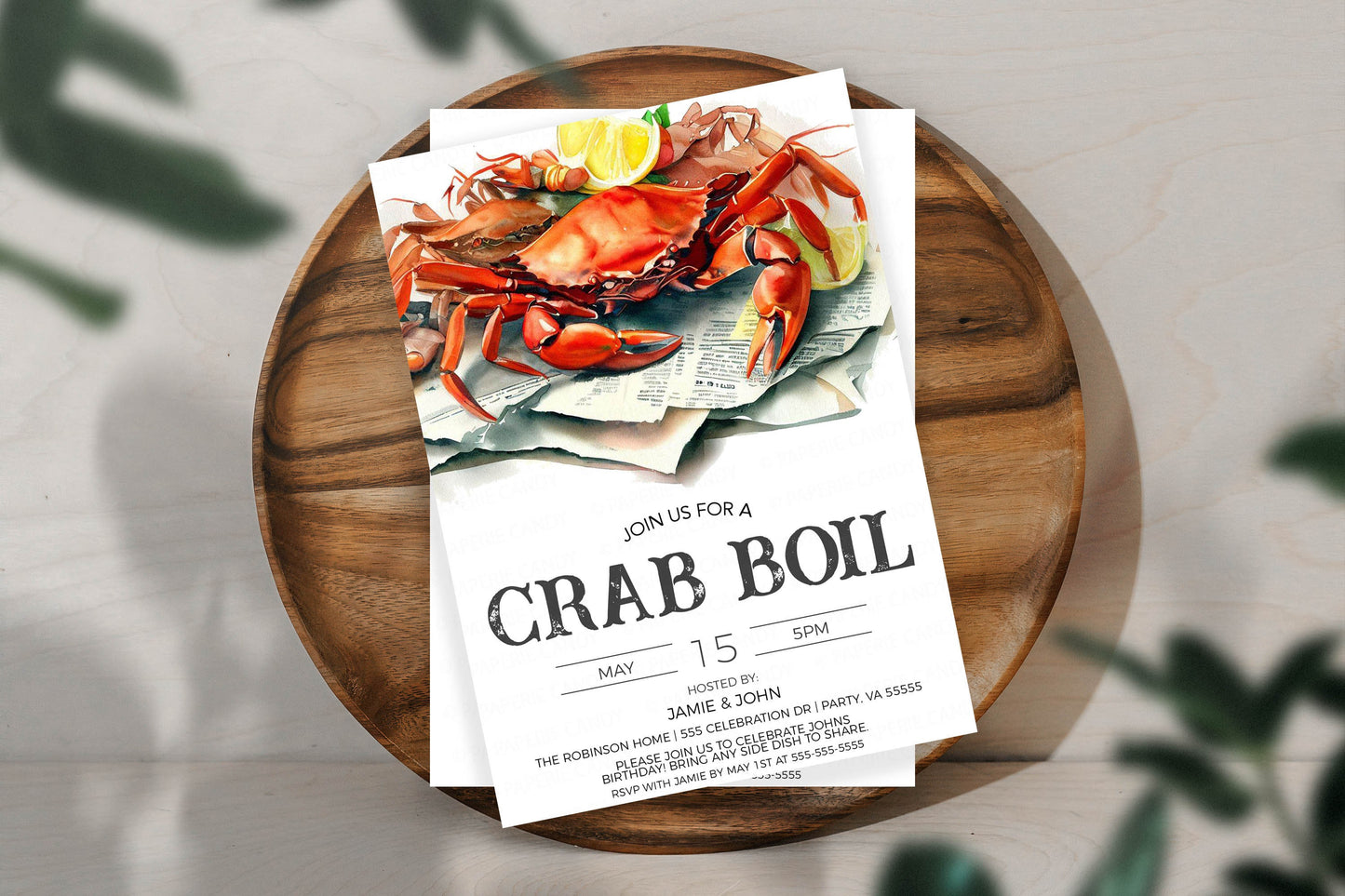 Crab Boil Invitation, Crab Boil Invite, Crab Boil Birthday, Crab Beer Boil Party, Boiled Crab Fundraiser, Editable Printable Template