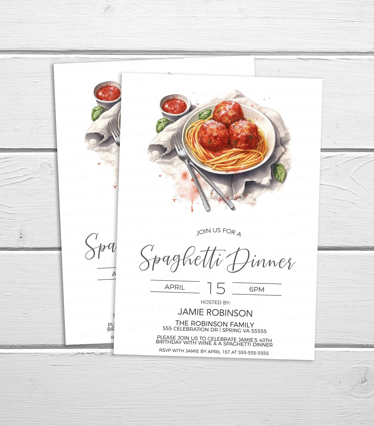 Spaghetti Invitation, Spaghetti Invite, Italian Pasta Dinner, Rehearsal Dinner, Spaghetti Birthday, Church Event Editable Printable Template