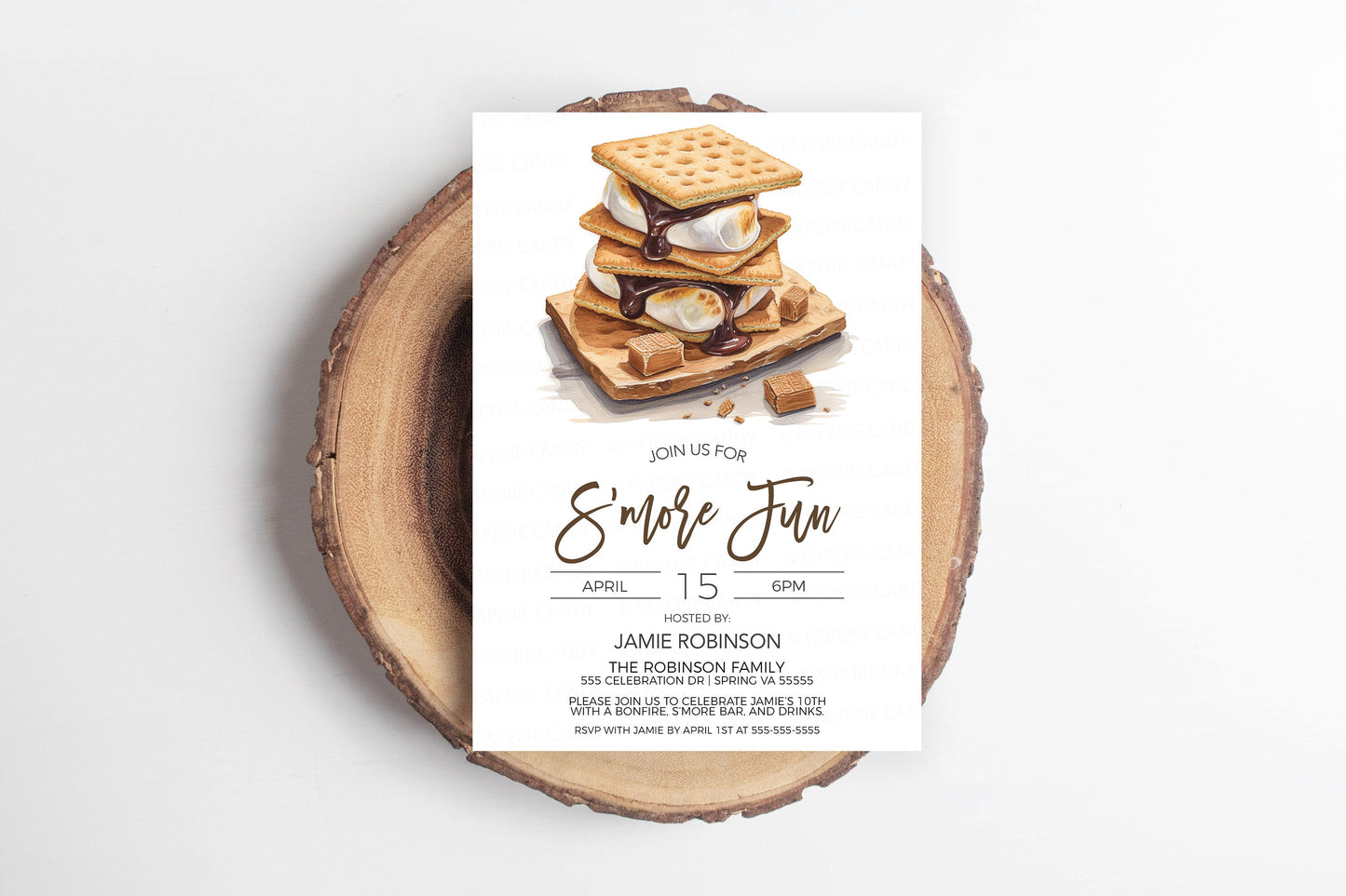 S'more Invitation, S'more Fun Invite, S'more Bar Party, Backyard Bonfire S'mores Party, S'more Fun Birthday, Campfire, Printable Editable