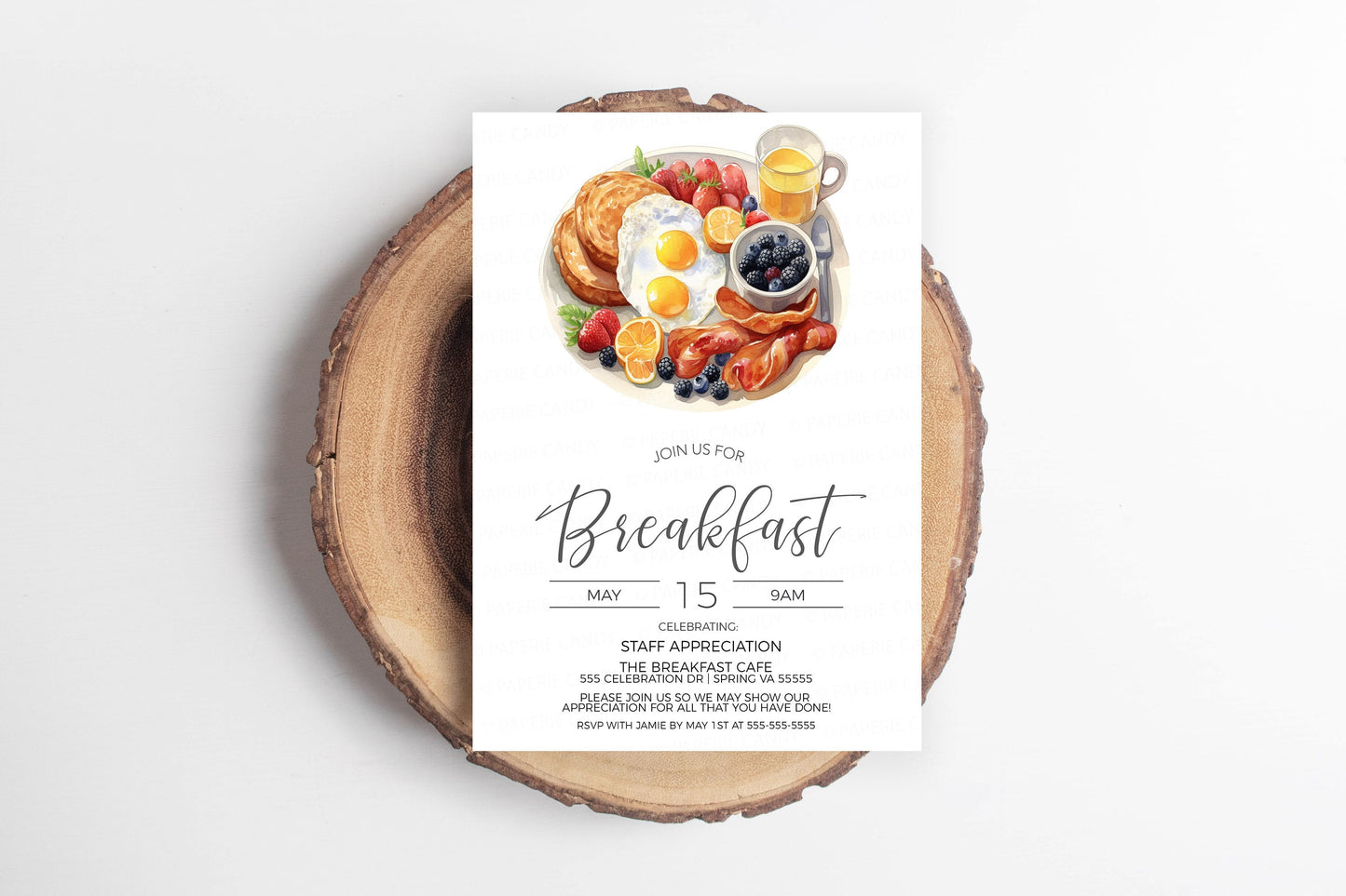 Breakfast Invitation, Staff Employee Appreciation Breakfast Invite, Volunteer Appreciation, Thank You Breakfast, Editable Printable Template