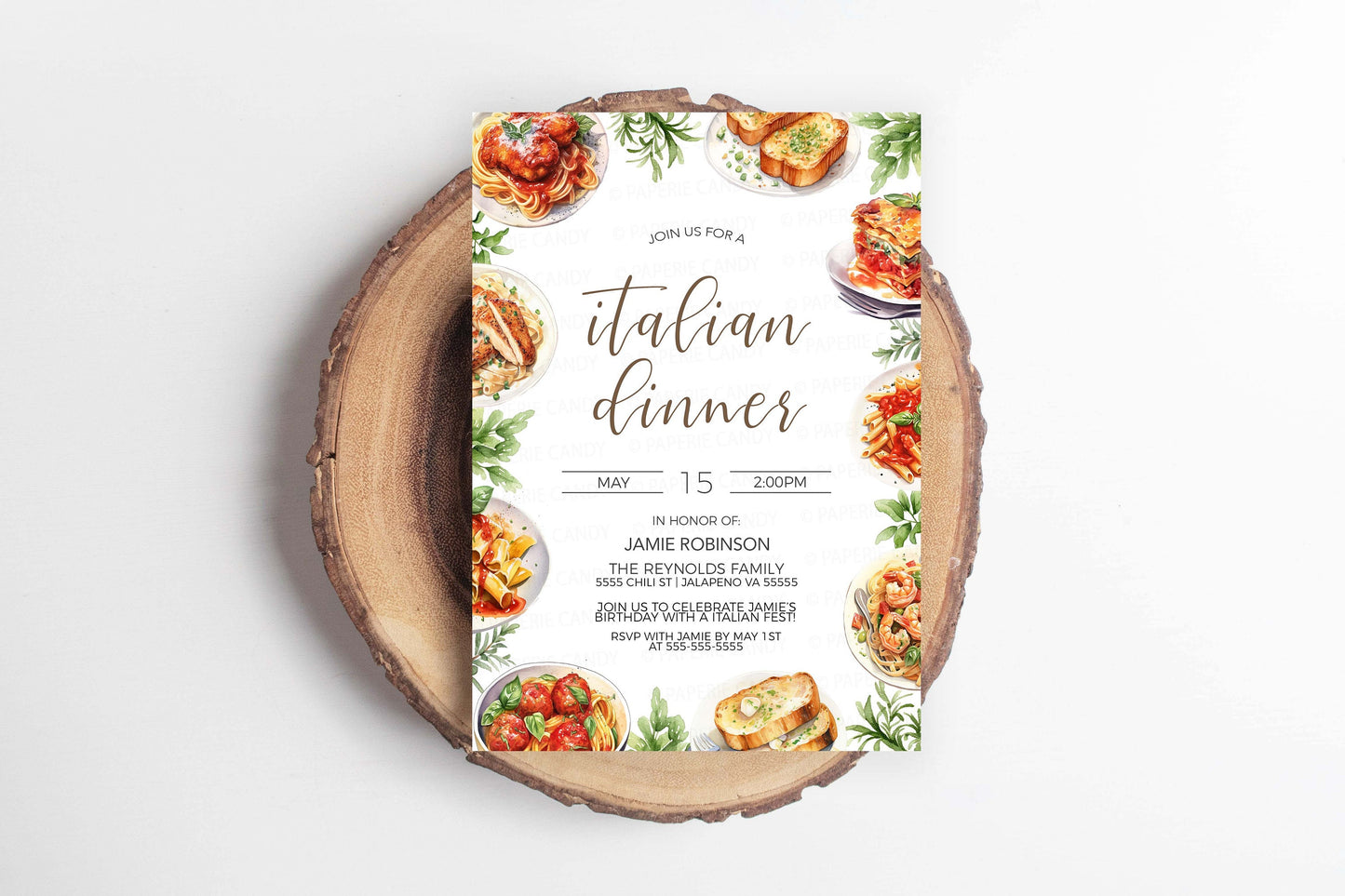 Italian Dinner Invitation, Italian Theme Invite, Pasta Dinner, Rehearsal Dinner, Pasta Birthday, Church Event, Editable Printable Template