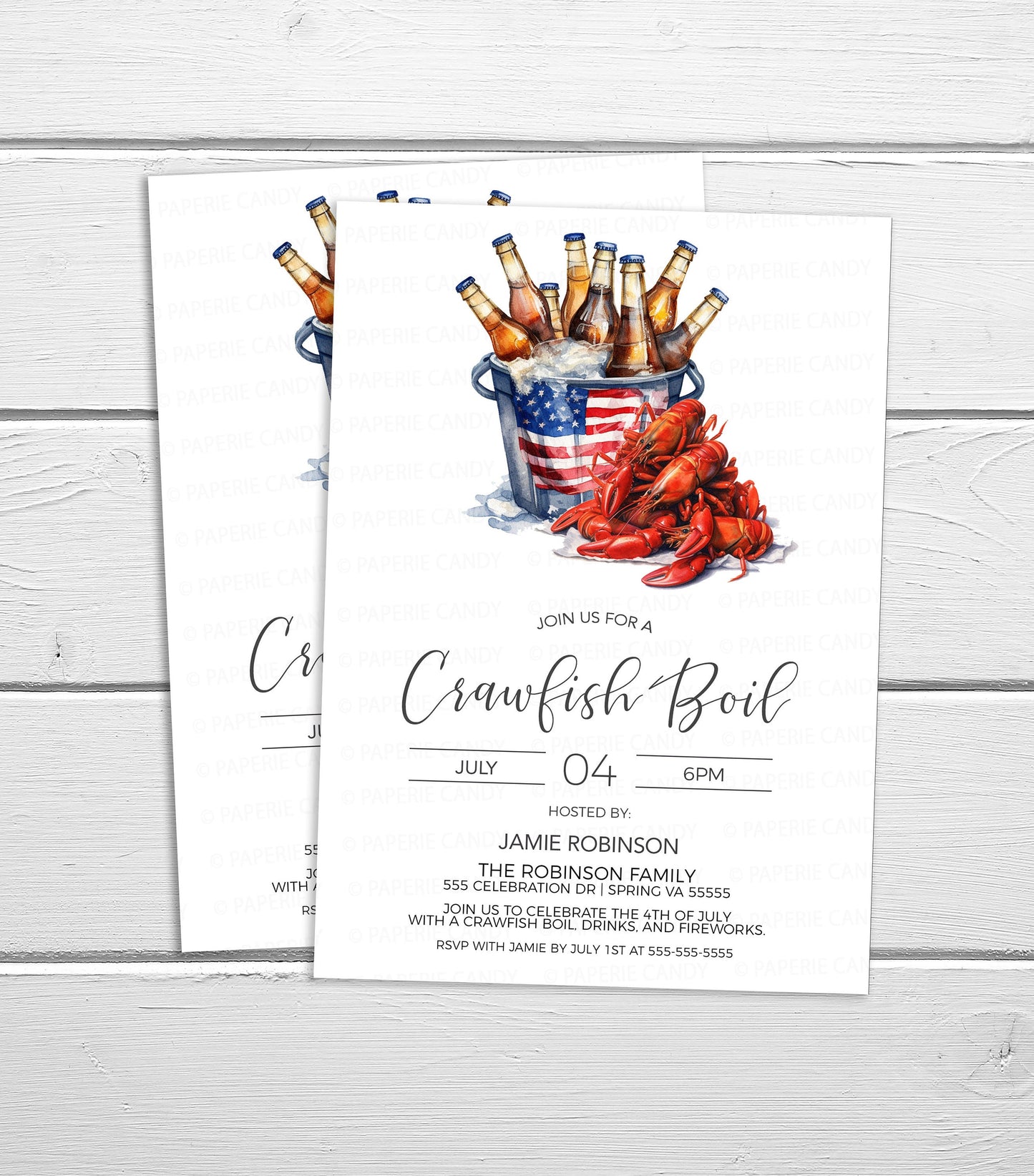 4th Of July Crawfish Boil Invitation, Independence Day Crawfish Beer Boil Invite, Memorial Day Labor Day Beer Boil Party, Editable Printable