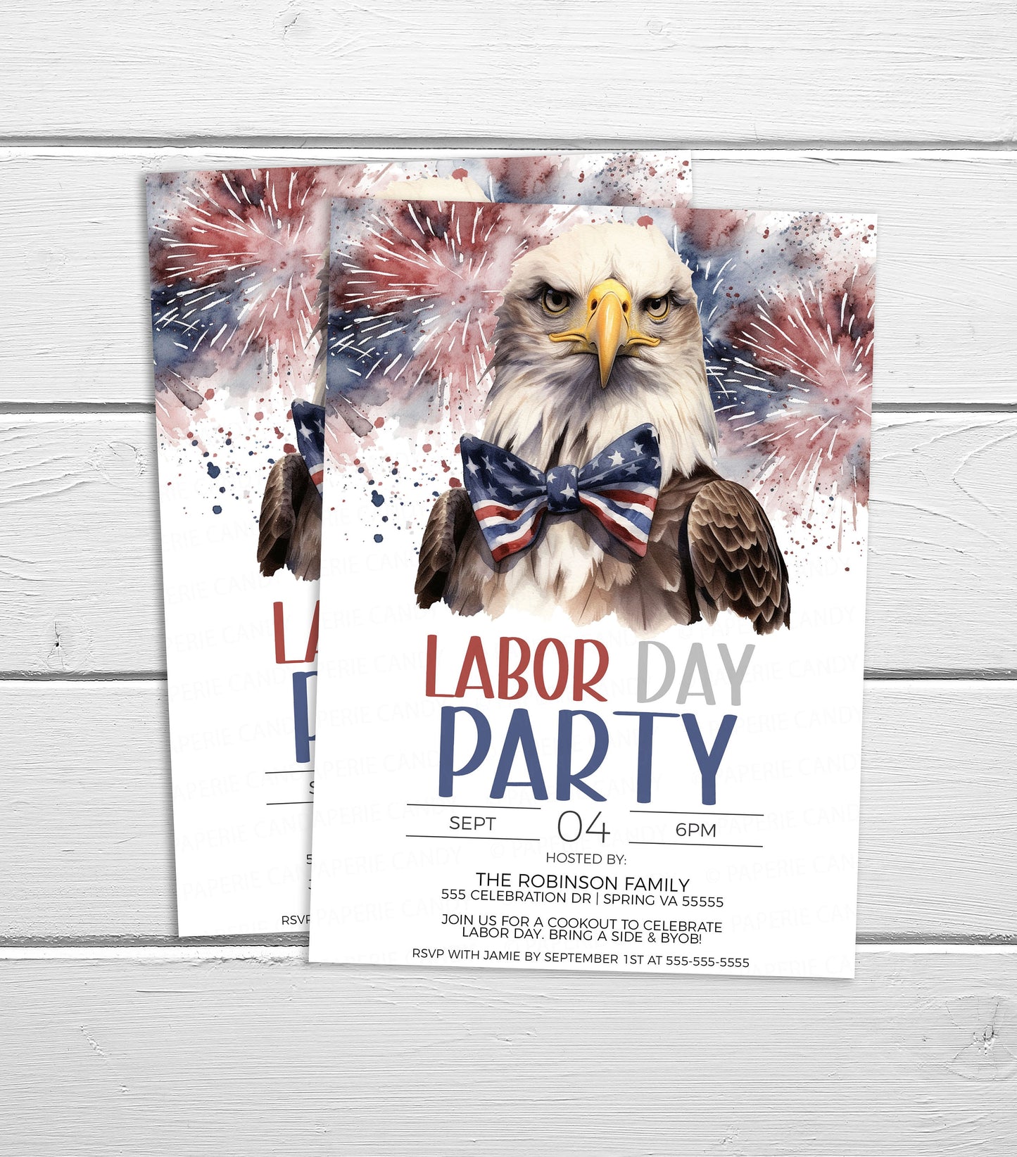 Labor Day Invitation, Labor Day Invite, BBQ Cookout Brunch Lunch Dinner, Memorial Day 4th of July, Retirement Homecoming, Editable Printable