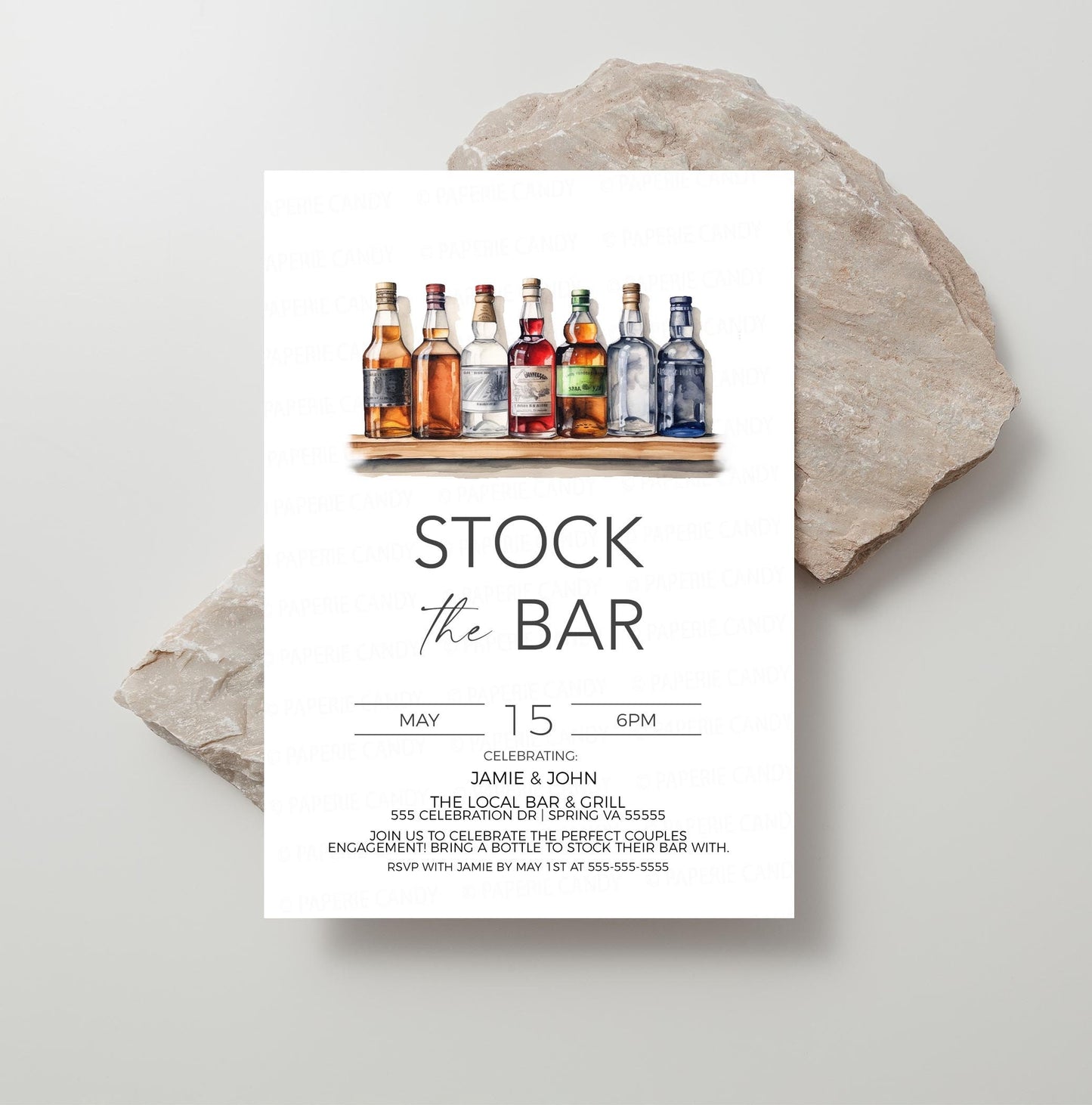 Stock The Bar Couples Shower Invitation, Stock Their Bar Invite, Coed Engagement Party, His Hers Couples Shower, Editable Printable Template