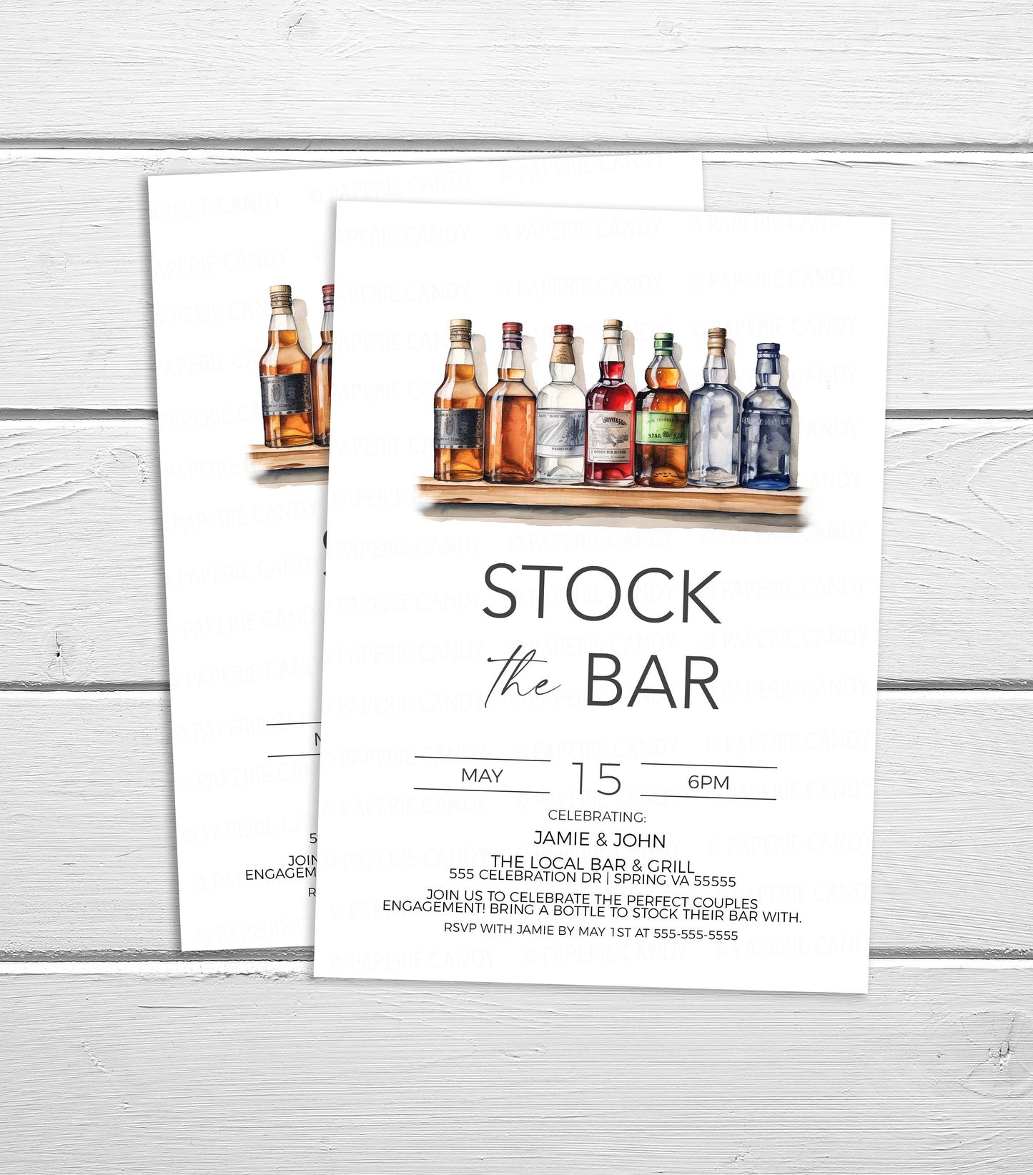Stock The Bar Couples Shower Invitation, Stock Their Bar Invite, Coed Engagement Party, His Hers Couples Shower, Editable Printable Template