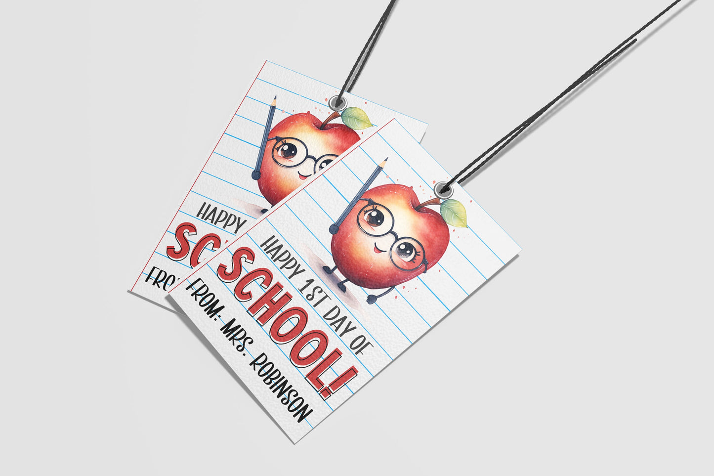 First Day Of School Gift Tag, Welcome Back To School Tags, Happy 1st Day Gift For Teachers Students Classroom Classmates, Printable Editable