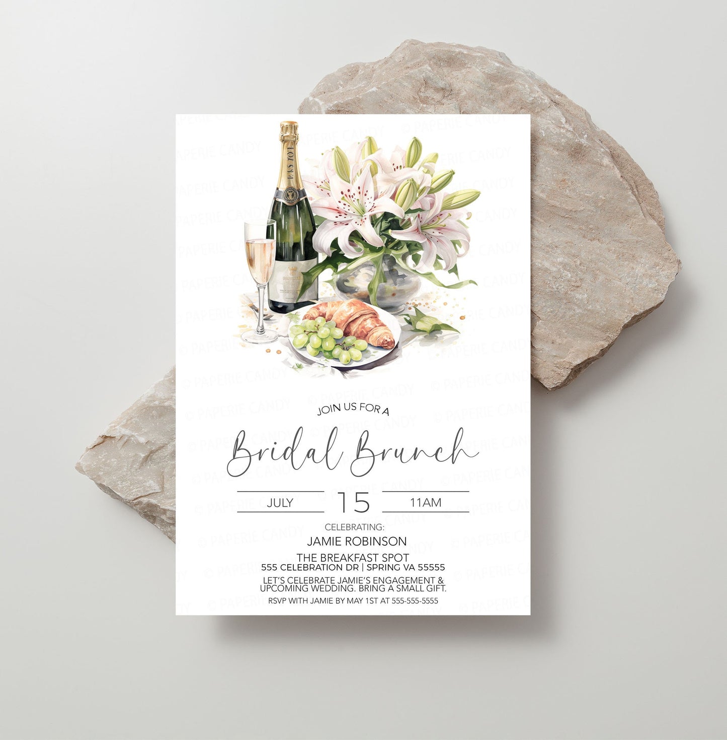 Bridal Brunch Invitation, Engagement Brunch Invite, Morning After Wedding Brunch, Champagne Bridal Shower, Wedding Rehearsal Brunch Editable