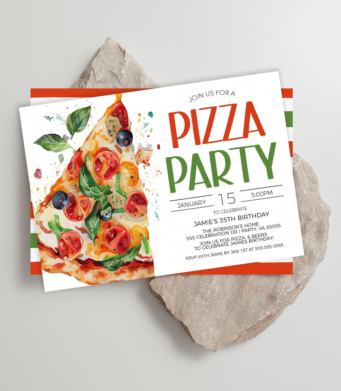 Pizza Party Invitation, Pizza Party Invite, Pizza Birthday Party, Client Customer Staff Employee Volunteer, Editable Printable Template