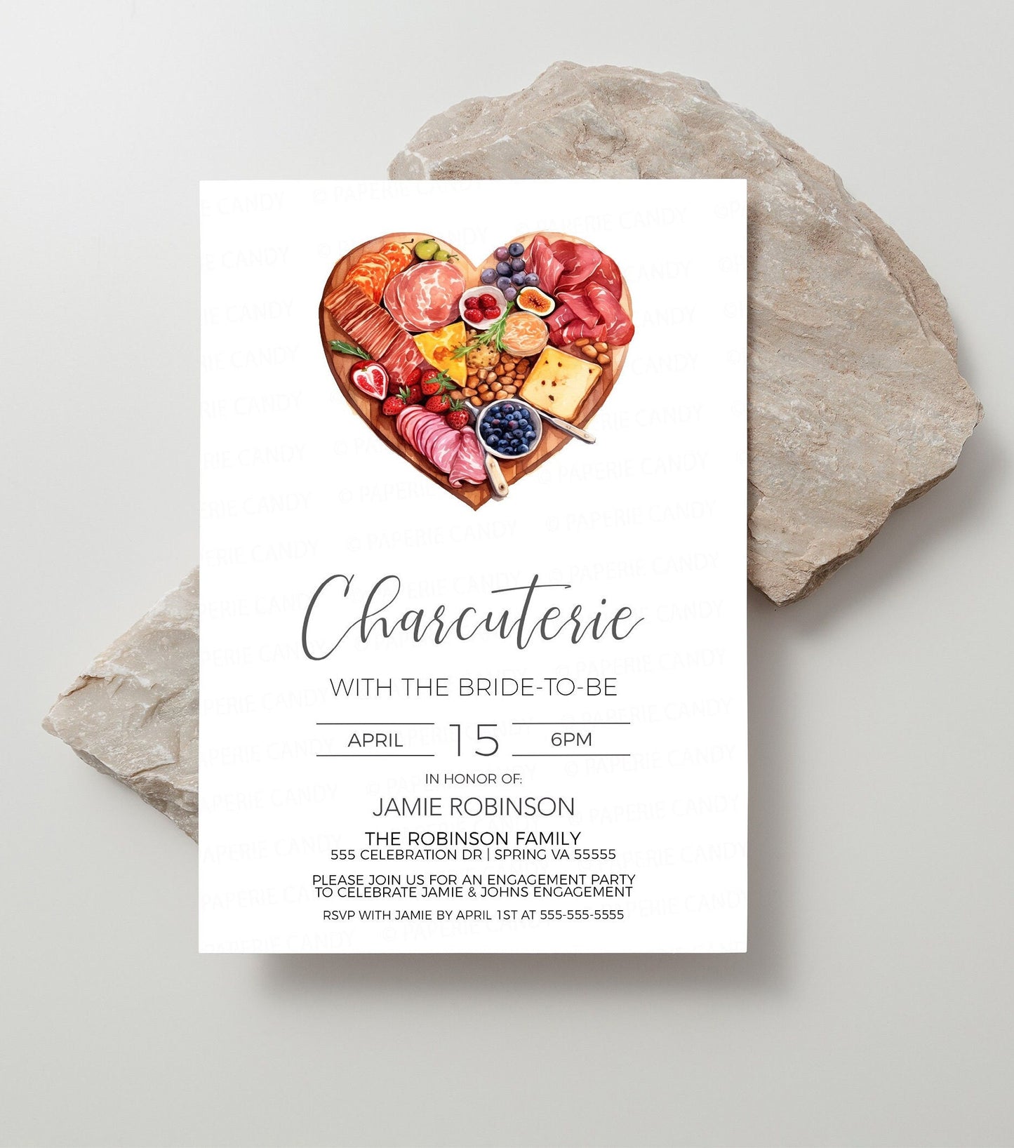 Charcuterie Bridal Shower Invitation, Charcuterie Board Engagement Invite, Charcuterie With The Bride, Editable Printable Template