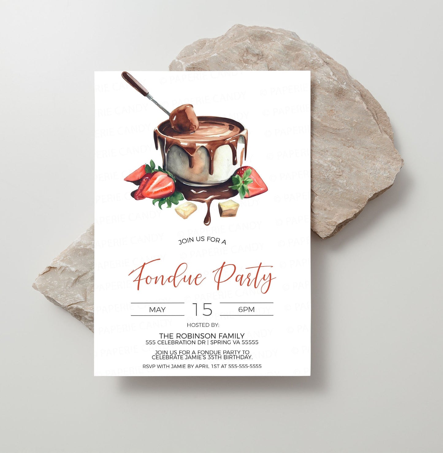 Chocolate Fondue Invitation, Chocolate Fondue Party Invite, Fondue Birthday, Fondue Shower, Employee Staff Appreciation, Editable Template